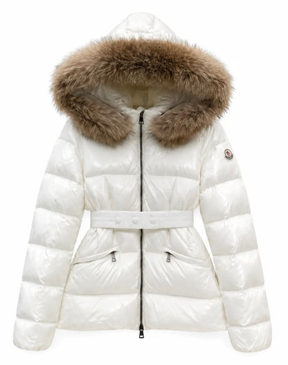 "Monc" Puffer Fur Jacket Belted