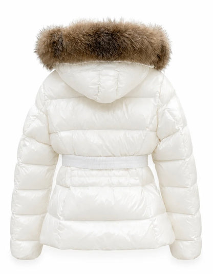 "Monc" Puffer Fur Jacket Belted